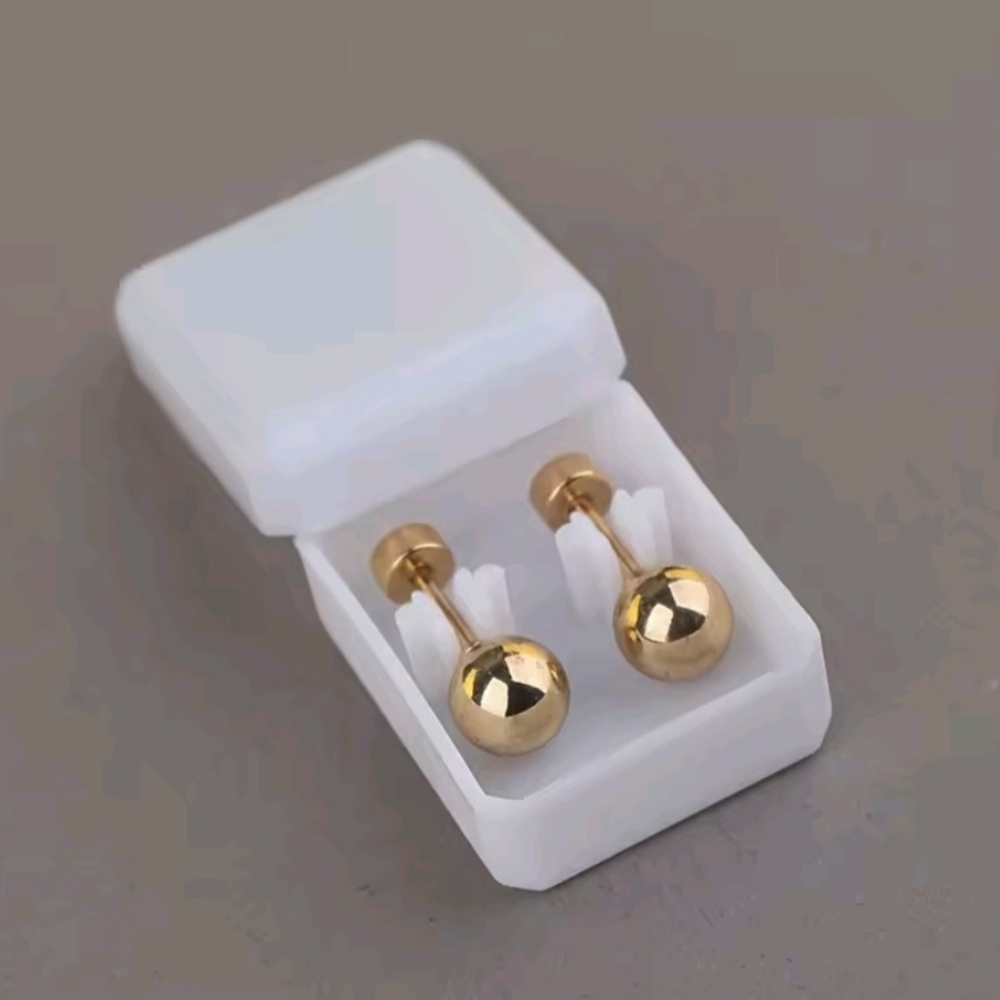 Elegant Gold Ball Stud Earrings